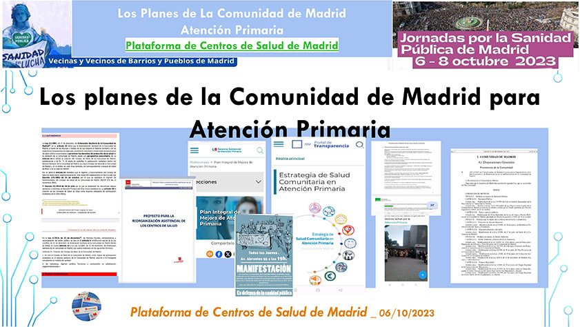 Planes de la Comunidad de Madrid para Atención Primaria