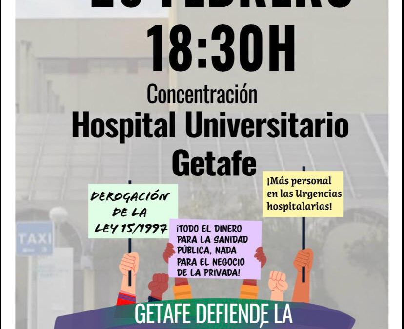 Concentración en el Hospital Universitario de Getafe.