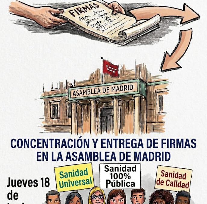 Nos concentramos en la Asamblea de Madrid.