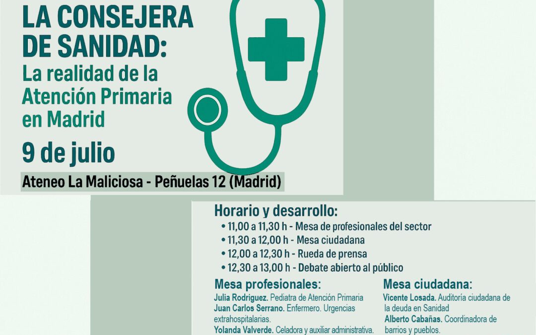 Vamos a hablar claro sobre el desmantelamiento de la Sanidad Pública.